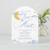 Invitation Over The Moon Baby Shower (Debout devant)