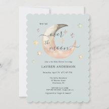 Over The Moon Boho Celestial Blue Baby shower
