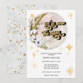 Invitation Over the Moon | Fête de Bébé Étoile (Devant / Derrière)