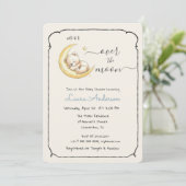 Invitation Over The Moon Teddy Bear Baby shower (Debout devant)
