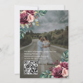 Invitation Overlay Portrait Photo QR Roses Mariage (Dos)