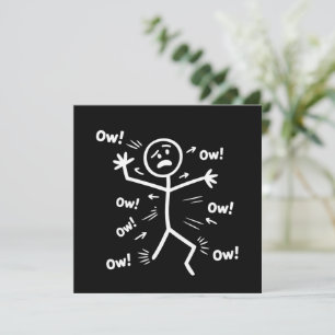 Invitation Ow Ow Ow Personnage Bâton Comédie Drôle Douleur Ch