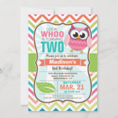 Invitation Owl 2e fête d'anniversaire (Devant)