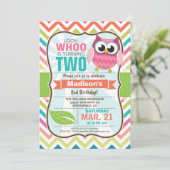 Invitation Owl 2e fête d'anniversaire (Debout devant)