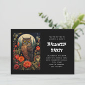 Invitation Owl at Night with a Full Moon Halloween (Debout devant)