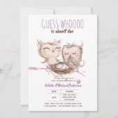 Invitation Owl Baby Merci Cadeau Tags Faveurs Garçon Girl (Devant)