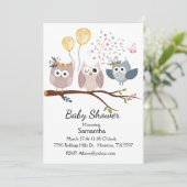 Invitation Owl Trio Assis Sur Une Branche (Debout devant)