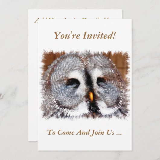 INVITATION OWLS (Devant / Derrière)