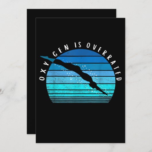 Invitation Oxygen Est Surévalué Les Cadeaux De Nage Coach De (Devant / Derrière)