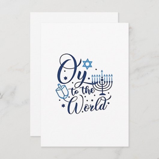 Invitation Oy to the World Hanoukka Juif Drôle (Devant / Derrière)