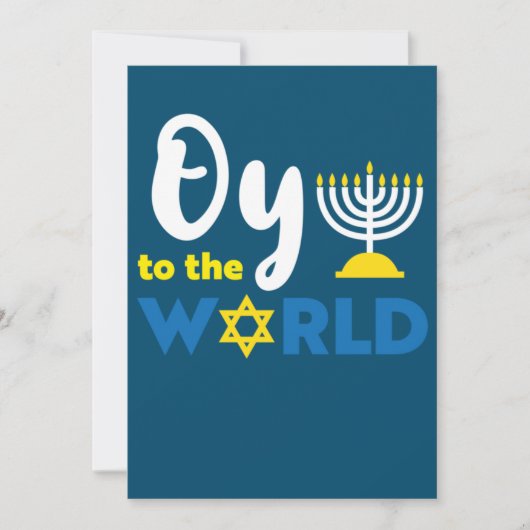 Invitation Oy To The World, Joyeux Hanukkah drôle (Devant)
