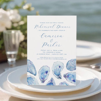 Invitation Oyster Décontracté Mariage répétition Aquarelle bl