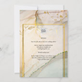 Invitation Oyster Pearl Gold MARIAGE Encre d'alcool Abstraite (Dos)