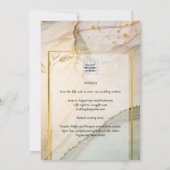 Invitation Oyster Pearl Gold MARIAGE Encre d'alcool Abstraite (Dos)