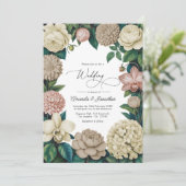 Invitation Oyster Pearl, Soft Taupe & Champagne Blush Wedding (Debout devant)