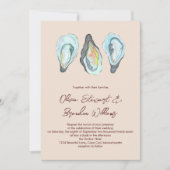 Invitation Oyster Roast Coastal Seaside Watercolor Wedding  (Devant)
