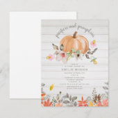 Invitation Pacificateurs + Citrouille Chute White Wood Girl (Devant / Derrière)