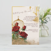 Invitation Pack de Mariage Rose Gold de commande personnalisé (Debout devant)