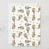 Invitation Pagaie de Pickleball Retro et fête d'anniversaire (Dos)