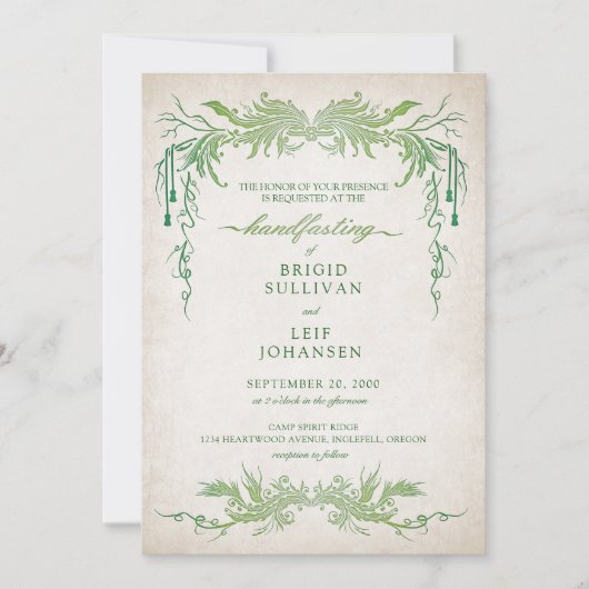 Invitation Pagan Handfasting Mariage (Devant)