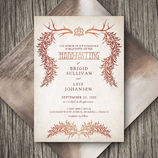 Invitation Pagan Handfasting Mariage
