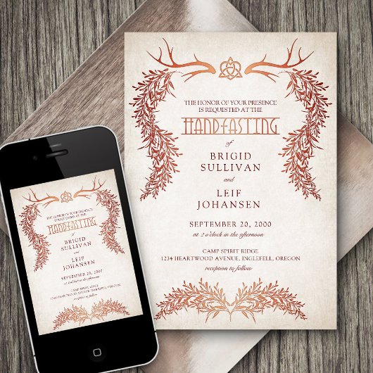 Invitation Pagan Handfasting Mariage