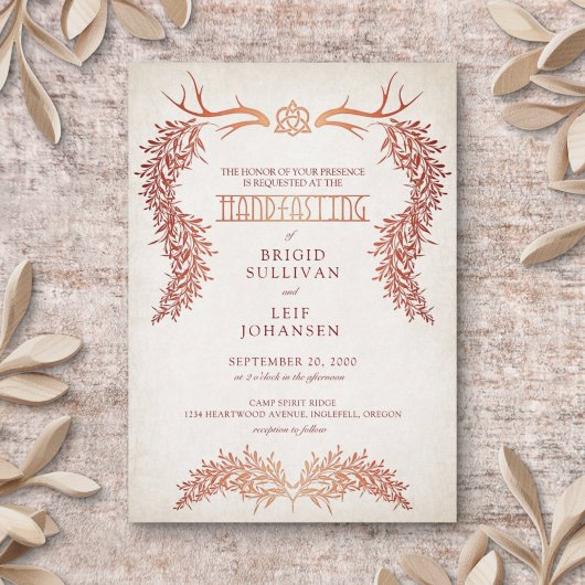Invitation Pagan Handfasting Mariage