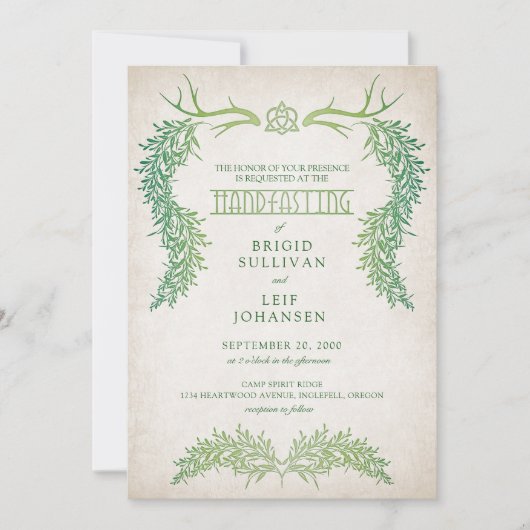 Invitation Pagan Handfasting Mariage (Devant)
