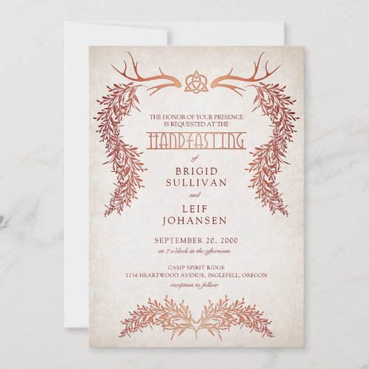 Invitation Pagan Handfasting Mariage (Devant)