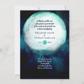 Invitation Pagan Wiccan Turquoise Lune Gothique Handfasting I (Devant)