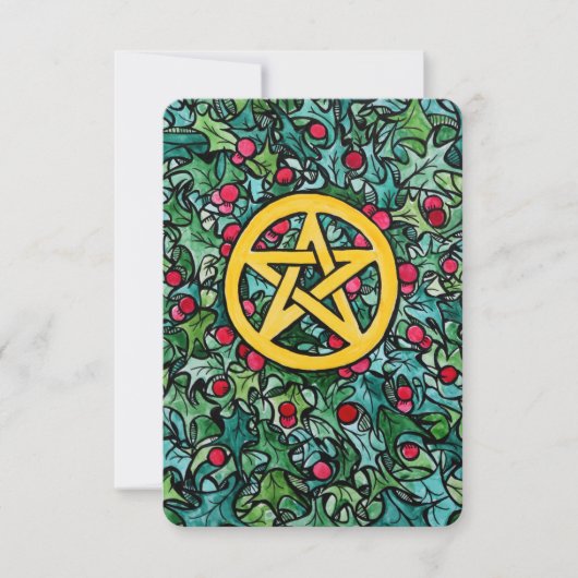 Invitation Pagan Yule Pentagram (Devant)
