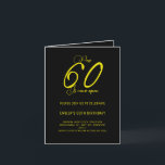 Invitation Page 60 | Modern Gold & Black 60th Birthday Party<br><div class="desc">Vous pouvez avoir un anniversaire mémorable en présence de tous vos invités ! Il suffit de leur envoyer cette belle carte or anniversaire et ils répondront certainement à votre invitation à honorer votre 60e anniversaire de la meilleure façon possible. Le design est un mélange d'humour et de modernité dans l'écriture...</div>