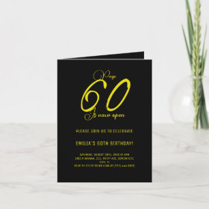 Invitation Page 60 Modern Gold & Black 60th Birthday Party