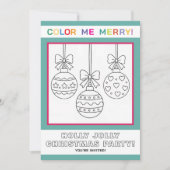 Invitation Page de coloriage de Noël interactive pour enfants (Devant)