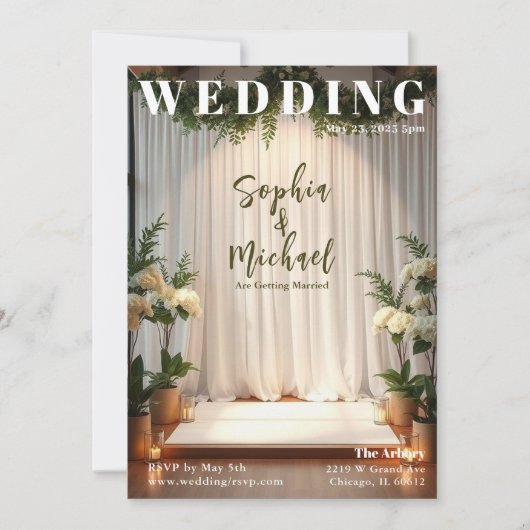 Invitation Page de couverture du magazine mariage (Devant)