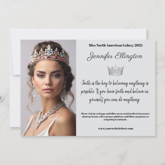 Invitation Pageant Essentials Autograph Comp Card (Dos)