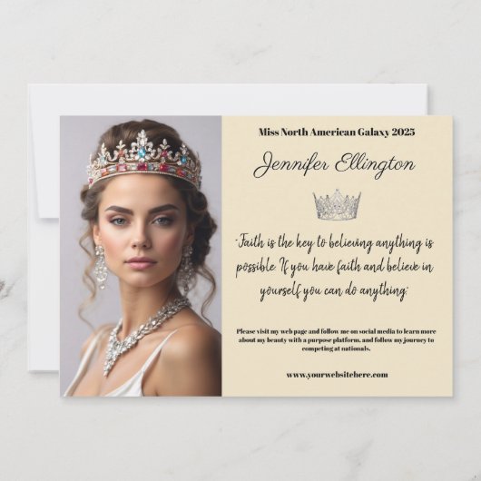 Invitation Pageant Essentials Autograph Comp Card (Dos)