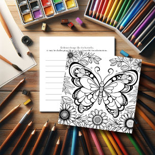 Invitation Pages de coloration papillon avec journal