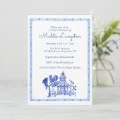 Invitation Pagode à l'aquarelle de style chinois (Debout devant)