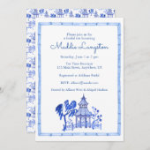 Invitation Pagode à l'aquarelle de style chinois (Devant / Derrière)