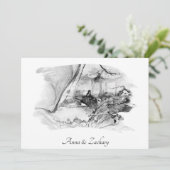 Invitation *~* Pagode féminine Japon RSVP QR AR27 Mariage (Debout devant)