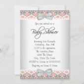 Invitation Paie de bébé ethnique et Baby shower gris (Dos)