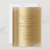 Invitation Paillet métallique or glitter sable Formel marbre (Devant)
