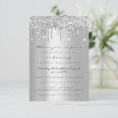 Invitation Pailletage de Sparkle gouttes argent gris mariage  (Debout devant)