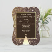 Invitation Pailletage doré pour fête de Noël (Debout devant)