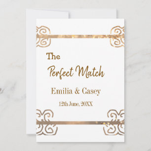 Invitation Pailletage doré vintage le couple parfait na