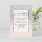 Invitation Pailleté argent rose élégant chic Quinceañera (Debout devant)