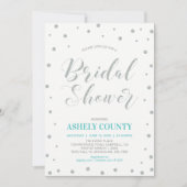 Invitation Pailleté Argent & Tiffany | Mariage Moderne (Devant)