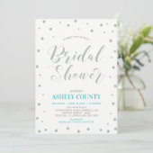 Invitation Pailleté Argent & Tiffany | Mariage Moderne (Debout devant)