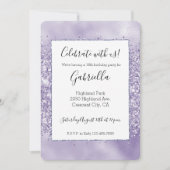 Invitation Pailleté Glitzy Violet (Devant)